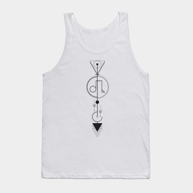 Leo Arrow - Geometric Astrology Tank Top by alcateiaart